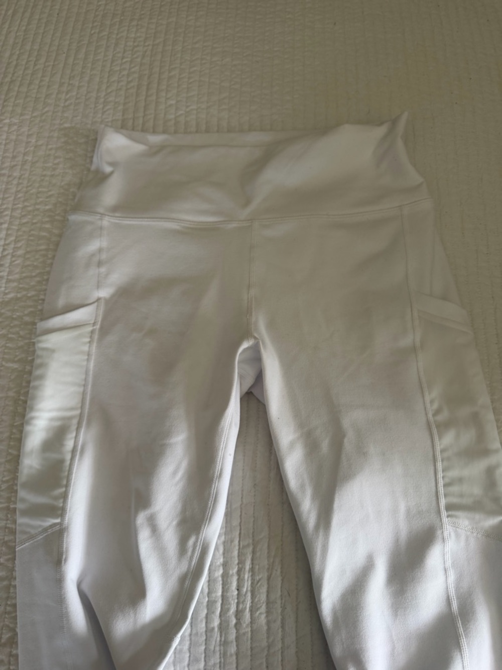 Fabletics White PowerHold Leggings with Subtle Logo - Picture 5 of 8